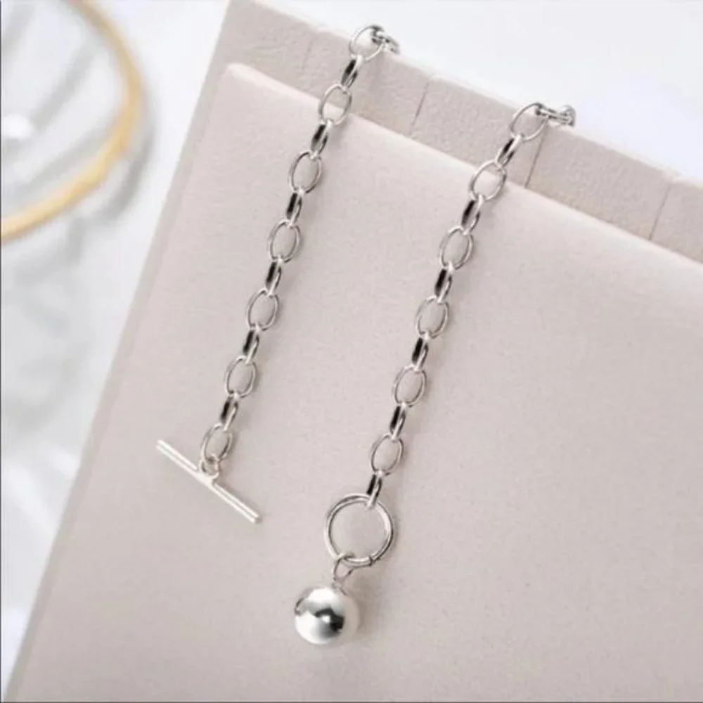 “ 20 “ NEW 925 STERLING SILVER TOGGLE LINK NECKLACE - Picture 6 of 7